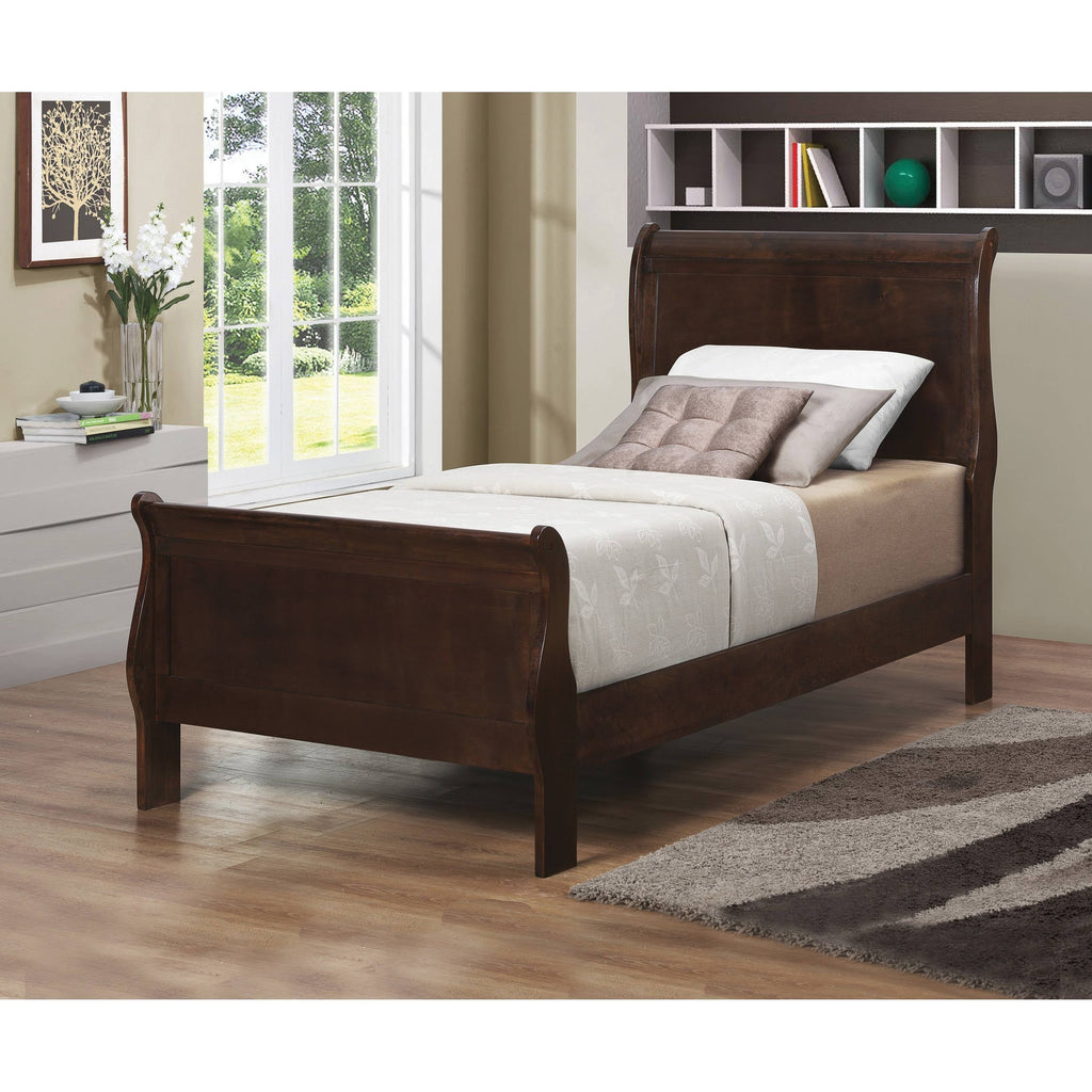 Twin Sleigh Bed Cappuccino R436
