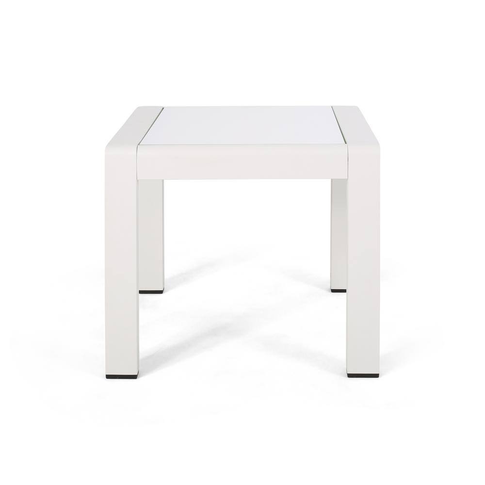 Matte White Outdoor Aluminum Side Table (Set of 2) R13546
