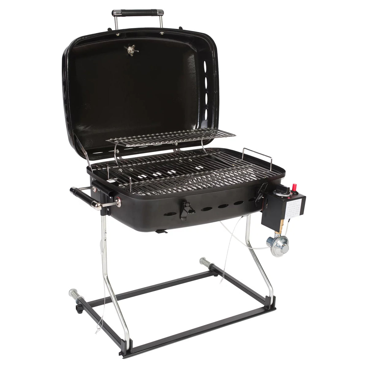 Black Barbecue Grille with Disposable Bottle Adapter Y54471