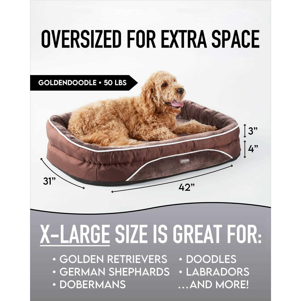 Oversized Orthopedic Dog Bed with Egg Foam Support M1124