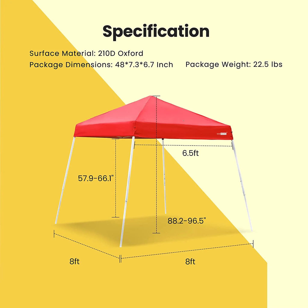 Red 8 x 8 Feet Pop Up Canopy Tent C17348
