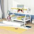 Twin Wood Tent Floor Bed with Trundle C224842
