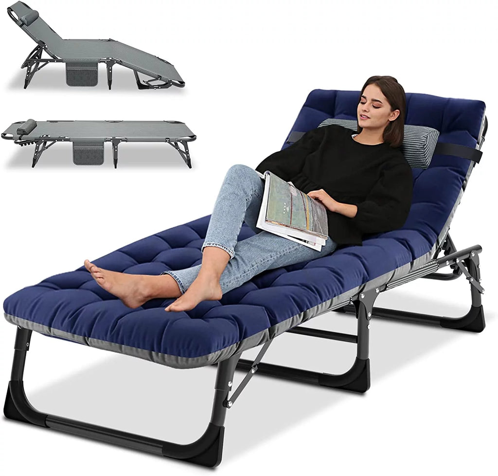 Adjustable 4-Position Folding Camping Cot with Pillow B97137